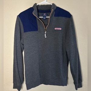Vineyard Vines Mens Mesh Performance 1/4 Zip Shep Shirt Sz M Pullover Blue Gray